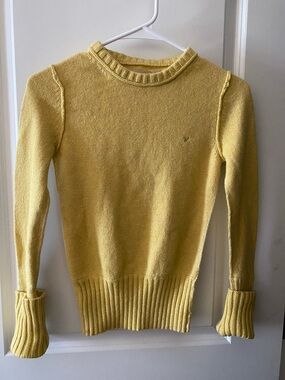 American Eagle Outfitters Rib-Knit Crewneck Sweater - Vibrant Yellow